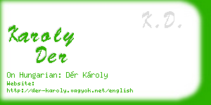 karoly der business card
