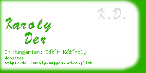 karoly der business card